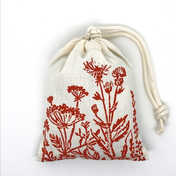 Baumwollbeutel mit Bio-Lavendel aus der Provence, Blumenwiese Orange