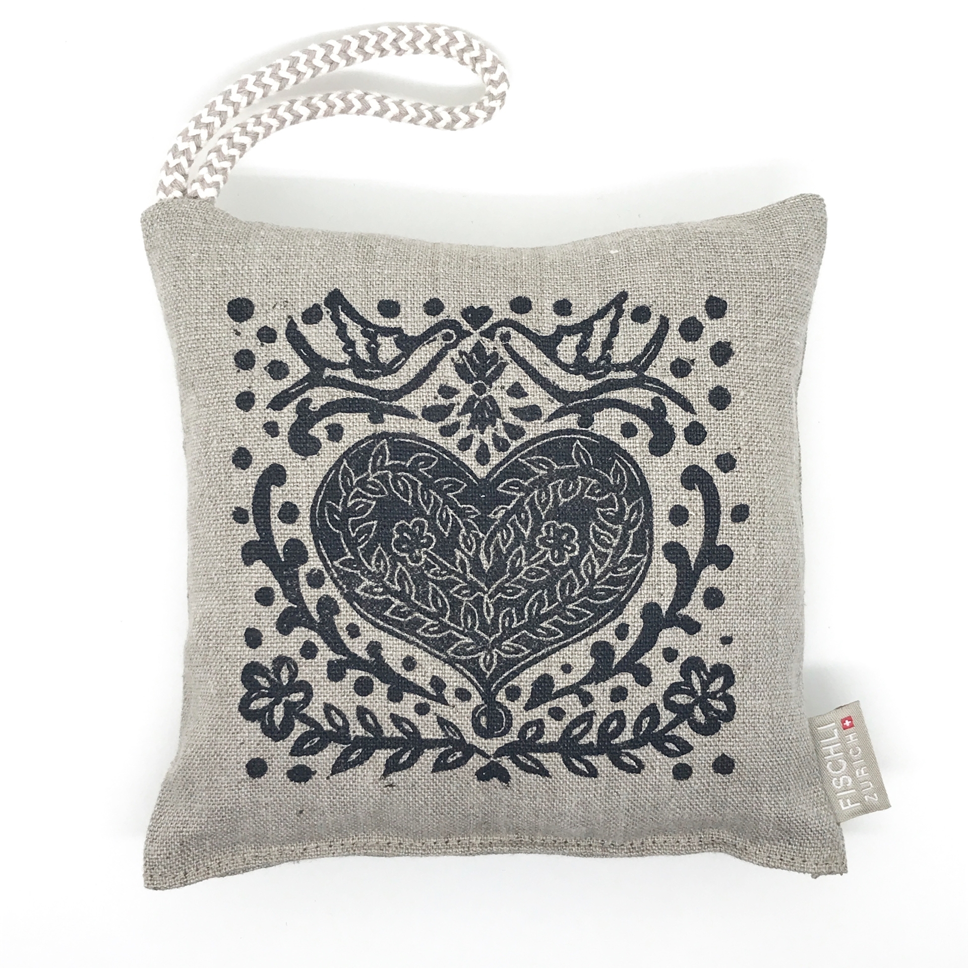 Arvenkissen Leinen, Herz Schwarz. Somea Distribution GmbH