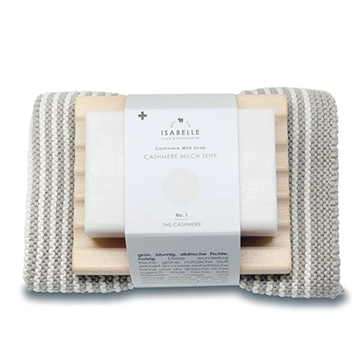 Bild von Seifenblock 100g Nr. 1, auf Arvenablage/Waschlappen