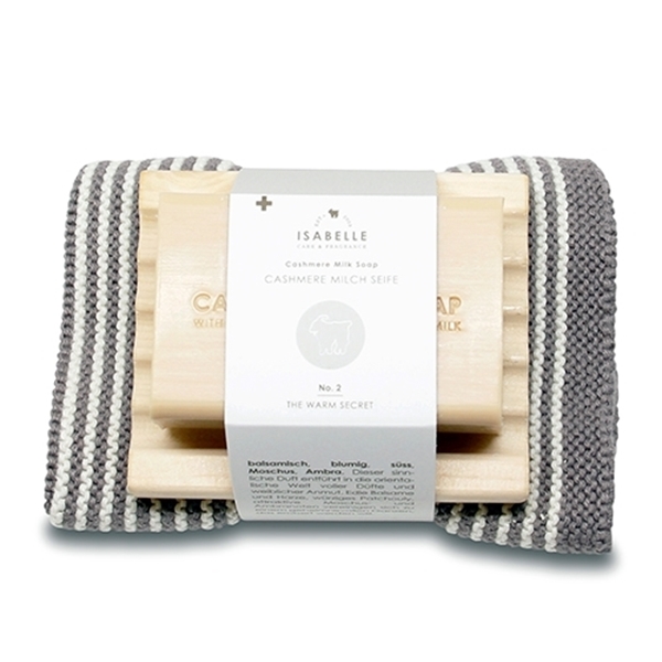 Bild von Seifenblock 100g Nr. 2, auf Arvenablage/Waschlappen