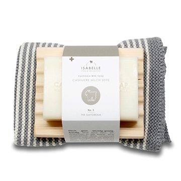 Bild von Seifenblock 100g Nr. 3, auf Arvenablage/Waschlappen